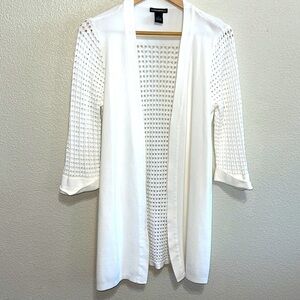 Lauren Michelle White Open Knit Cardigan